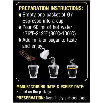 Trung Nguyen — G7 Instant Coffee — Espresso — Strong and Bold — Instant Vietnamese Coffee (15 Packets/Box)