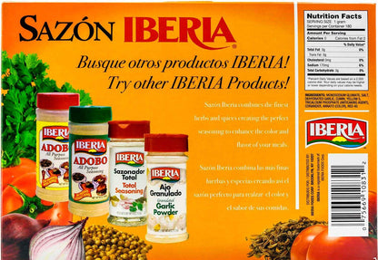 Sazon Iberia Jumbo Pack with Coriander and Achiote 6.34 Oz 36 Packs