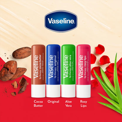 Vaseline Lip Therapy Variety 4-Pack, Moisturizing Lip Balm with Vitamin E, 0.16 Oz Ea