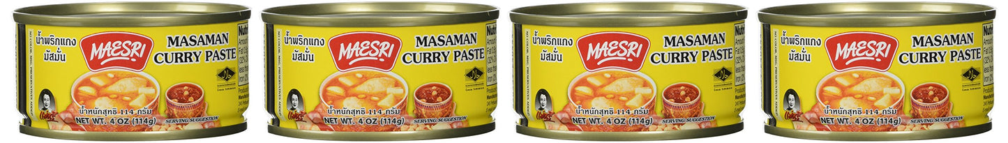 Maesri Thai Masaman Curry - 4 Oz (Pack of 4)