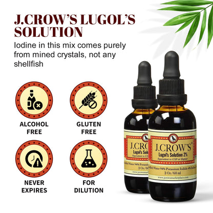 J.CROW'S® Lugol's Solution of Iodine 2% 2oz