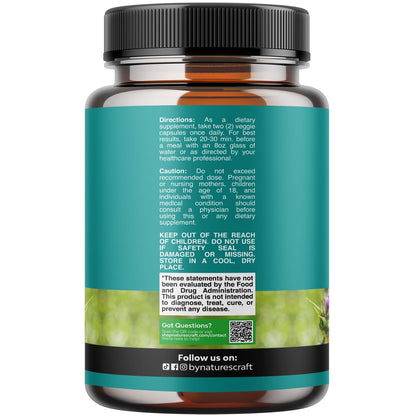 Liver Cleanse Detox & Repair - Milk Thistle Supplement for Digestion & Immune Health - Ginger Root, Choline & Dandelion Root - Herbal Liver Support with Silymarin, Beetroot & Artichoke - 70 Count