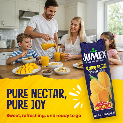 Jumex Mango Nectar - Mango Juice Nectar Made with Fresh Fruit Puree - Tropical Fruit Juice Concentrate for Smoothie Mix, Cocktail Mixers, Kids Drinks & Mexican Beverages - 32.4oz, 12 Pack Carton
