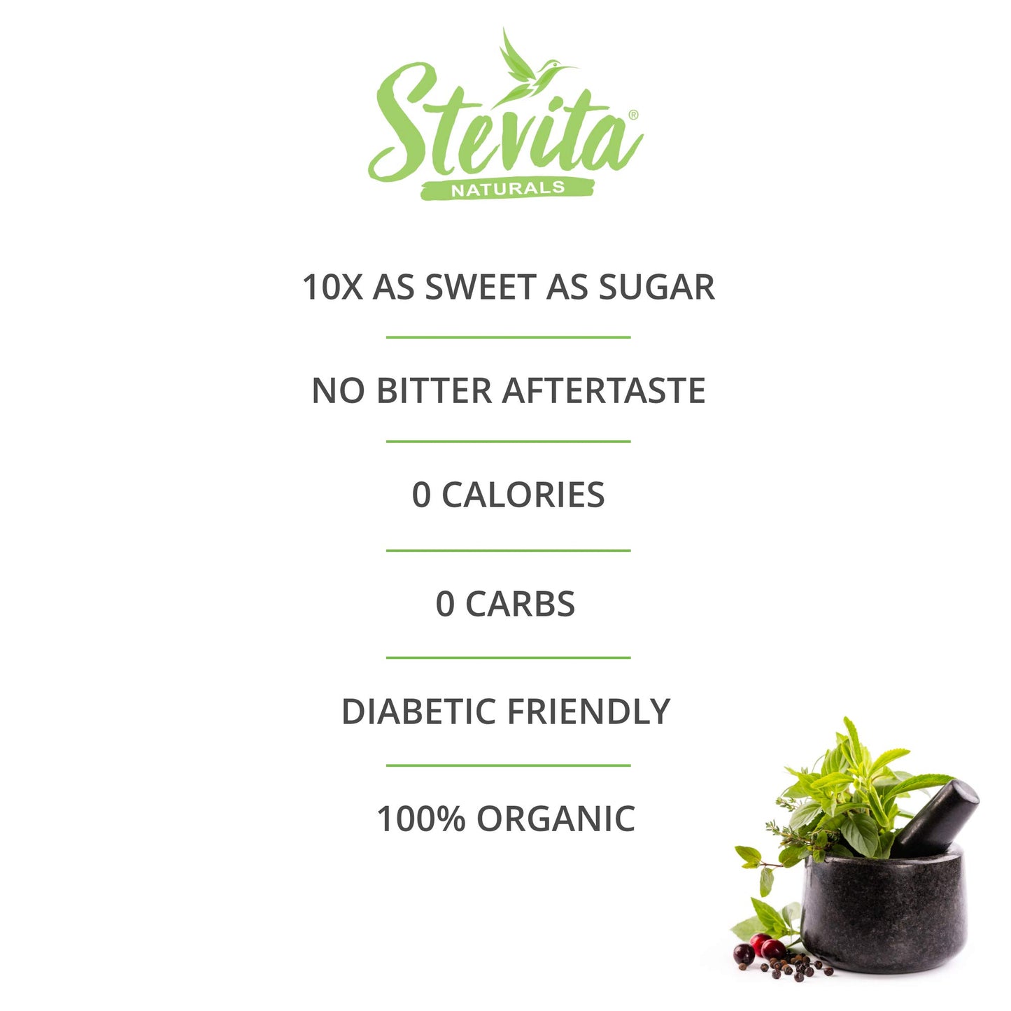 Stevita Organic Spoonable Stevia Packets - 2000 count - Stevia & Erythritol All Natural Sweetener, No Calories - USDA Organic, Non GMO, Vegan, Kosher, Paleo, Gluten-Free - 2000 Servings