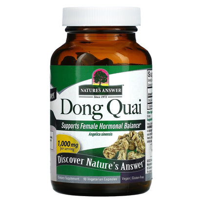 Nature's Answer Dong Quai Root 1000mg | Dietary Supplement | Supports Female Hormone Balance | Non-GMO, Vegan, Kosher Certified & Gluten-Free | Vegetarian Capsules 90ct
