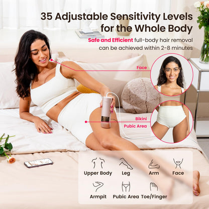 Professional IPL Laser Hair Removal for Women and Men, Super Fast TRIPLE-Pulse, 37°F Sapphire Ice-Cooling, Painless, Permanent Home Hair Removal Device for Face, Bikini, Pubic Trinity 10