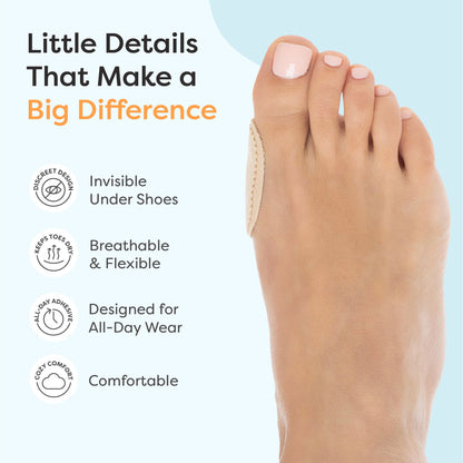 ZenToes Bunion Pads to Wear with Shoes – Waterproof Soft Bunion Cushion Protector, Breathable Adhesive Foot Pad for All Day Comfort & Support, 48 Count