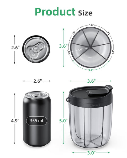 PULIV Large Pill Bottle Organizer, Supplement Organizer for Holding 6 Various Vitamins, Pill Box Case with Anti-Mixing & Wide Opening Design, Easy to Retrieve Meds, Includes 20 Pcs Stick-on Labels