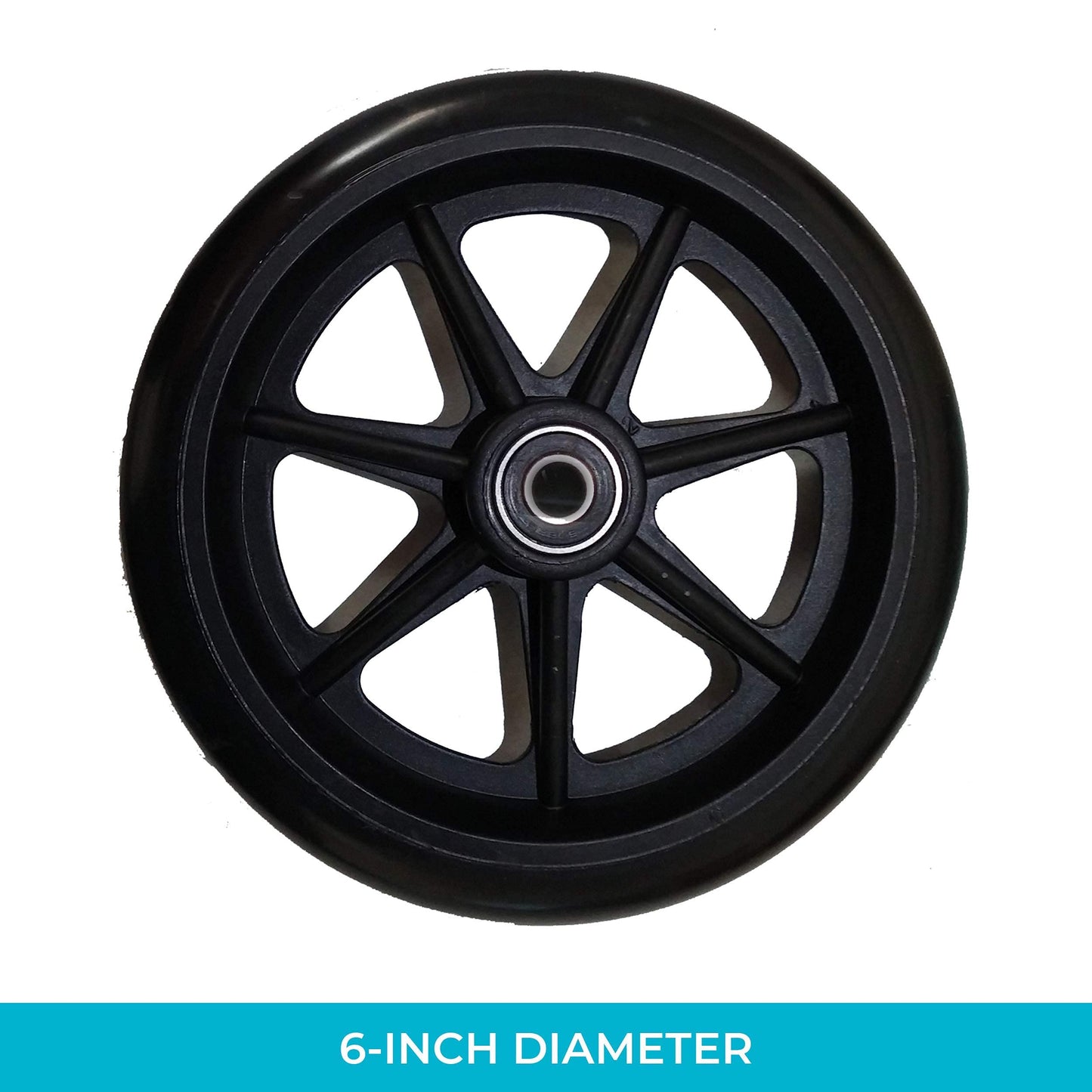 Stander Replacement 6-inch Walker Wheels, 6 Inch Rollator-Wheels for Adults, Seniors, and Elderly, Compatible with Stander's Wonder-Walkers and Wonder-Rollators, Set of 2