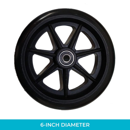 Stander Replacement 6-inch Walker Wheels, 6 Inch Rollator-Wheels for Adults, Seniors, and Elderly, Compatible with Stander's Wonder-Walkers and Wonder-Rollators, Set of 2