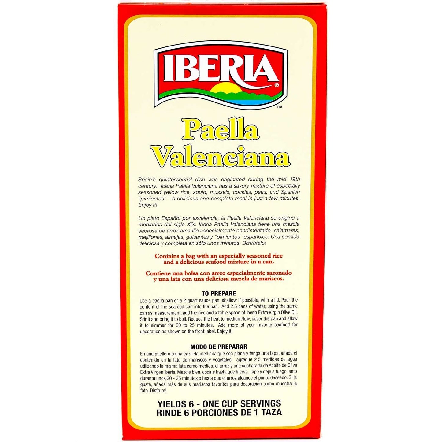 Iberia Paella Valenciana, Ready to Cook Paella Kit with Yellow Rice and Seafood Packets, Product of Spain, 15.5 oz.