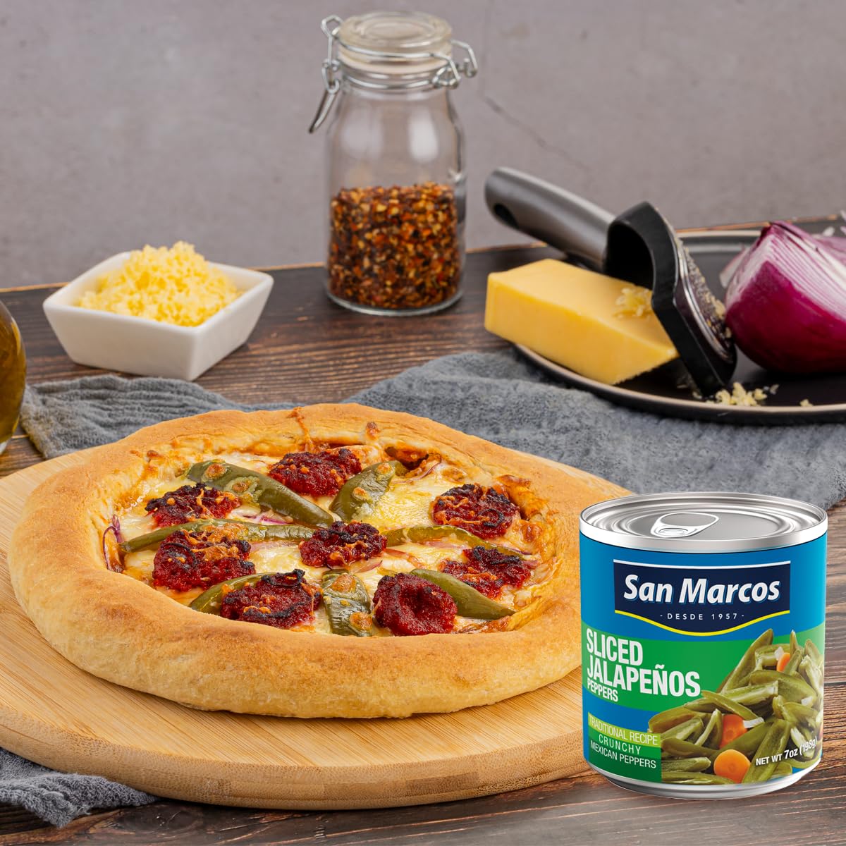 San Marcos Sliced Jalapeno Peppers, 7 Ounce