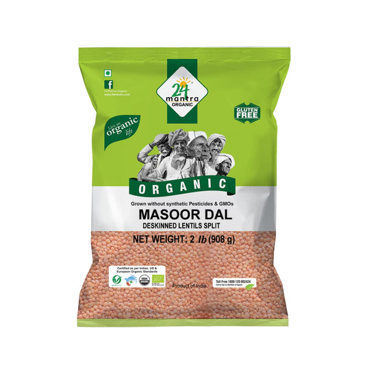 24 Mantara 24 Mantra Organic Masoor Dal - 2 Lb,, 2 Pound