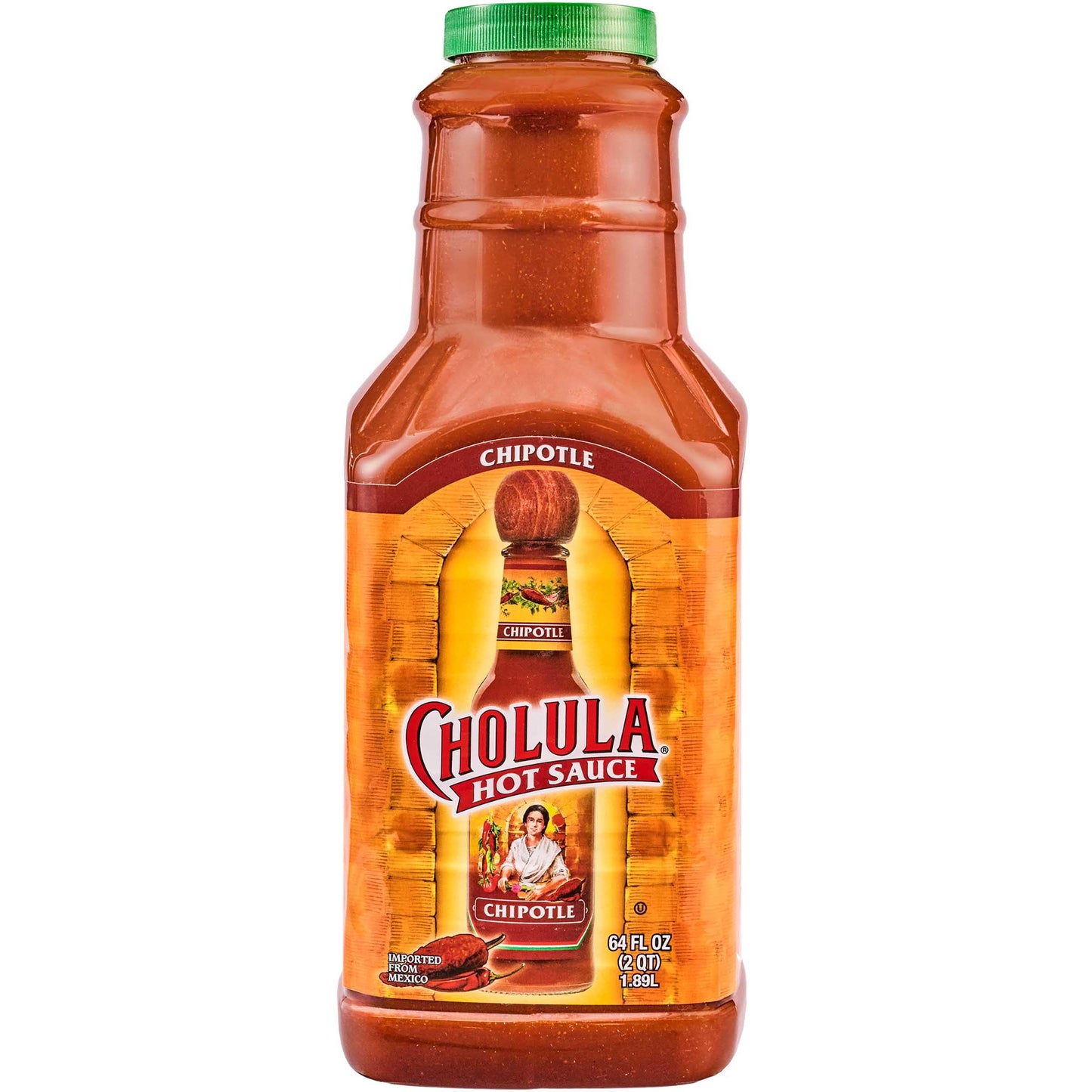 Cholula Chipotle Hot Sauce, 64 fl oz - One 64 Fluid Ounce Bulk Container of Chipotle Pepper Sauce, Made with Chipotle, Arbol and Piquin Peppers, Perfect for Burgers, Wings, Hummus and More