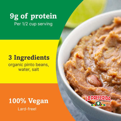 La Preferida Organic Refried Beans, 15 Ounce (Pack of 12)