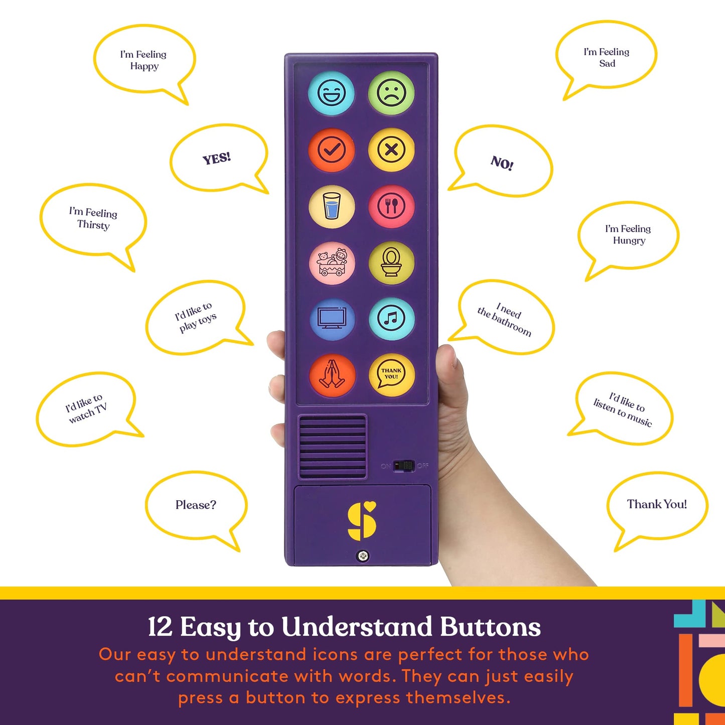 Special Supplies AAC Communication Device for Speech Therapy, Talker Buddy Communication Device for Non Verbal Kids & Adults, Talking Aids for Home or School + Travel Bag (Talker Buddy)