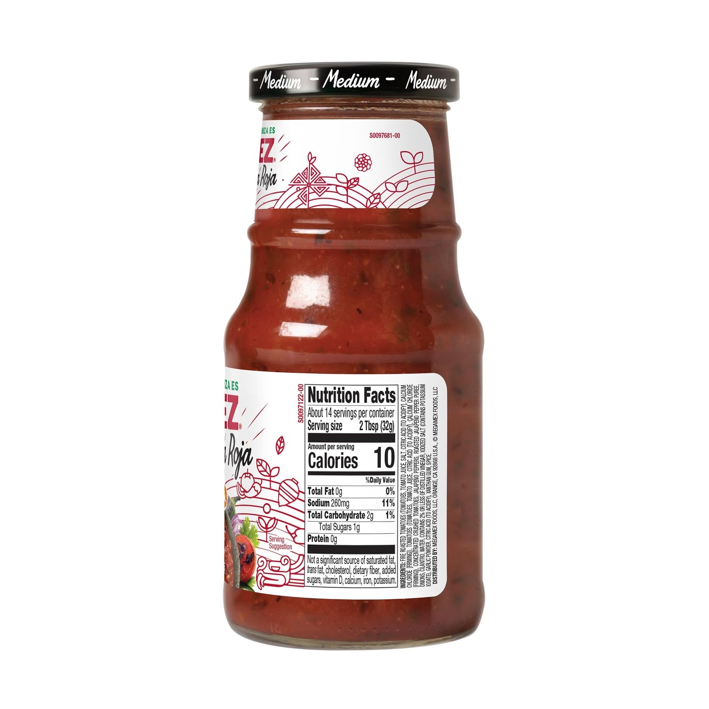 HERDEZ Roasted Salsa Roja, Medium, 15.7 oz Jar– Smoky & Spicy Red Salsa for Tacos & Enchiladas