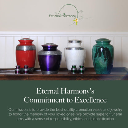 Eternal Harmony Large Urn for Ashes, Adult Male & Female Cremation Urn for Human Ashes with Elegant Finishes, Secure Seal & Velvet Bag, Funeral Vase for Men & Women Up to 200 lbs (White Pearl)