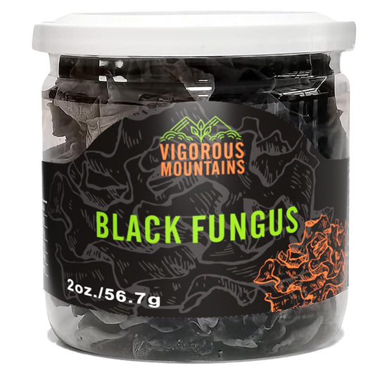 VIGOROUS MOUNTAINS Dried Woodear Mushrooms for Cooking, Chewy Texture Dry Black Fungus for Soup Stir-fries Salads, 木耳 2 oz, 56.7 g