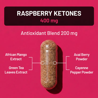 NatureWise Raspberry Ketones Plus with Green Tea Extract, Cayenne Pepper & Acai Berry - Supports Weight Management, Antioxidant Health & Energy Levels - Vegan & Gluten-Free - 120 Capsules