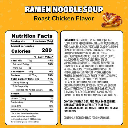 Maruchan Instant Lunch Roast Chicken Flavor, 2.25 Oz, Pack of 12