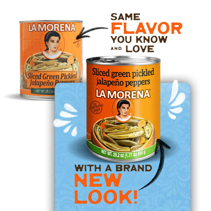 La Morena Sliced Jalapeño Peppers, 28oz (1 unit) (Packaging may vary)