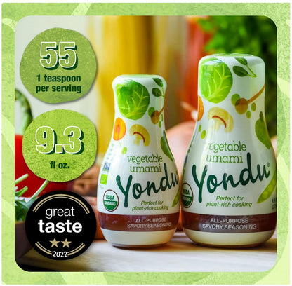 YONDU Organic Umami Seasoning Sauce: Replacement for Liquid Aminos, Fish Sauce, Soy Sauce. Non GMO, 100% Plant Based, Gluten Free (9.3 fl oz)