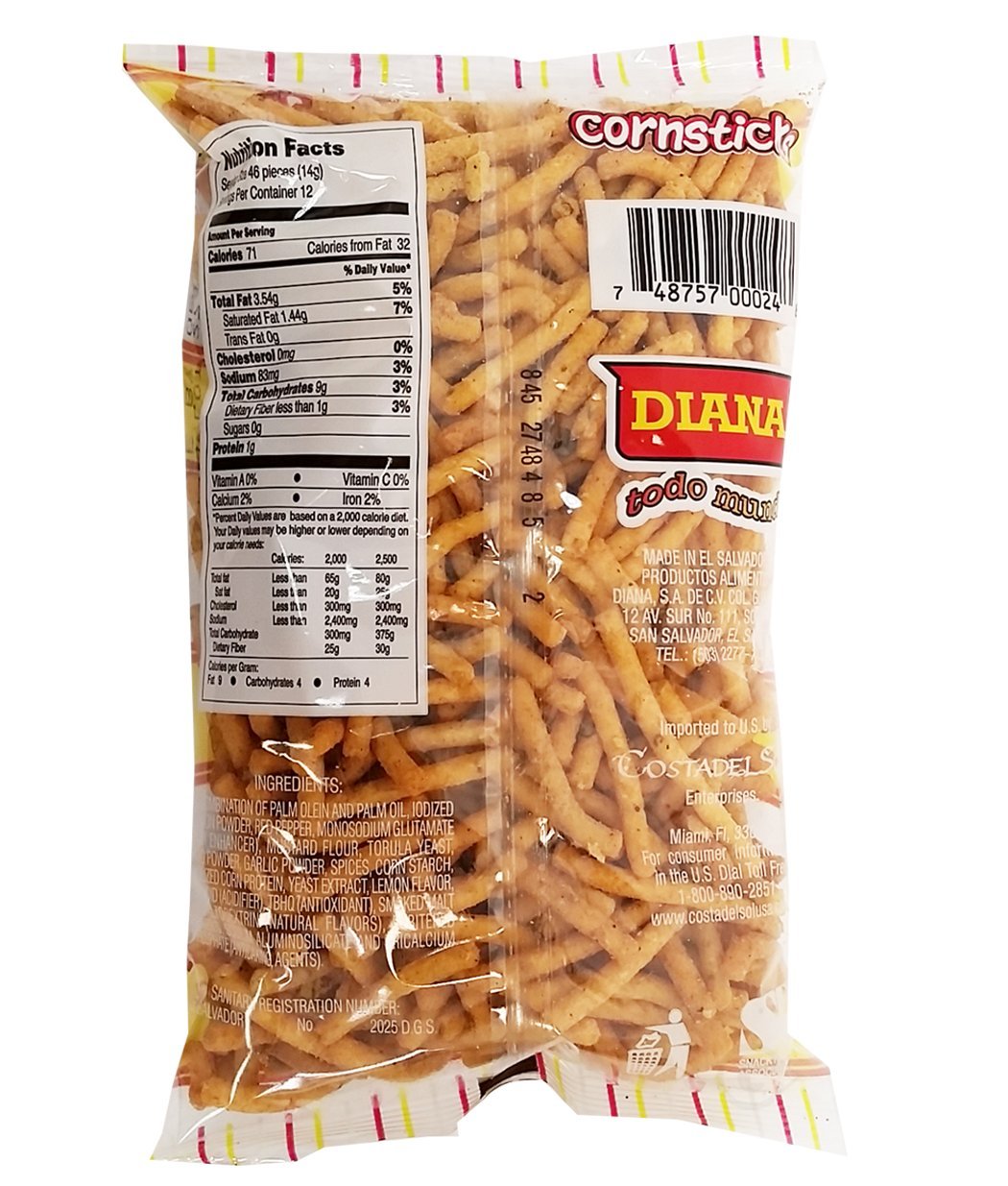Diana Palitos, Crunchy Corn Stick Snacks, Original BBQ Flavor, 5.57 Oz