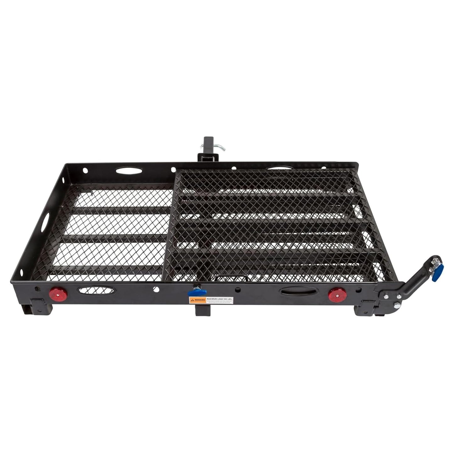 Silver Spring Folding Steel Wheelchair Carrier with Ramp & Hitch Mount, 48" x 27.75", Black - Heavy-Duty and Foldable Mobility Carrier for Scooter Vehicles and Wheelchairs