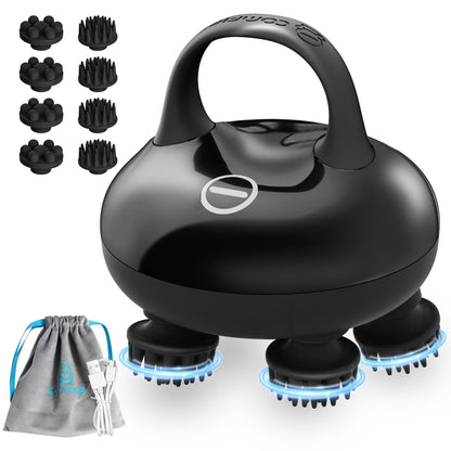 COMFIER Cordless Head Massager Scalp Massager Hair Growth with 3 kneading Modes,Waterproof Hair Massage with 8 Claws for Deep Cleansing,Body Cat Head Scratcher,Gift for Women,Men