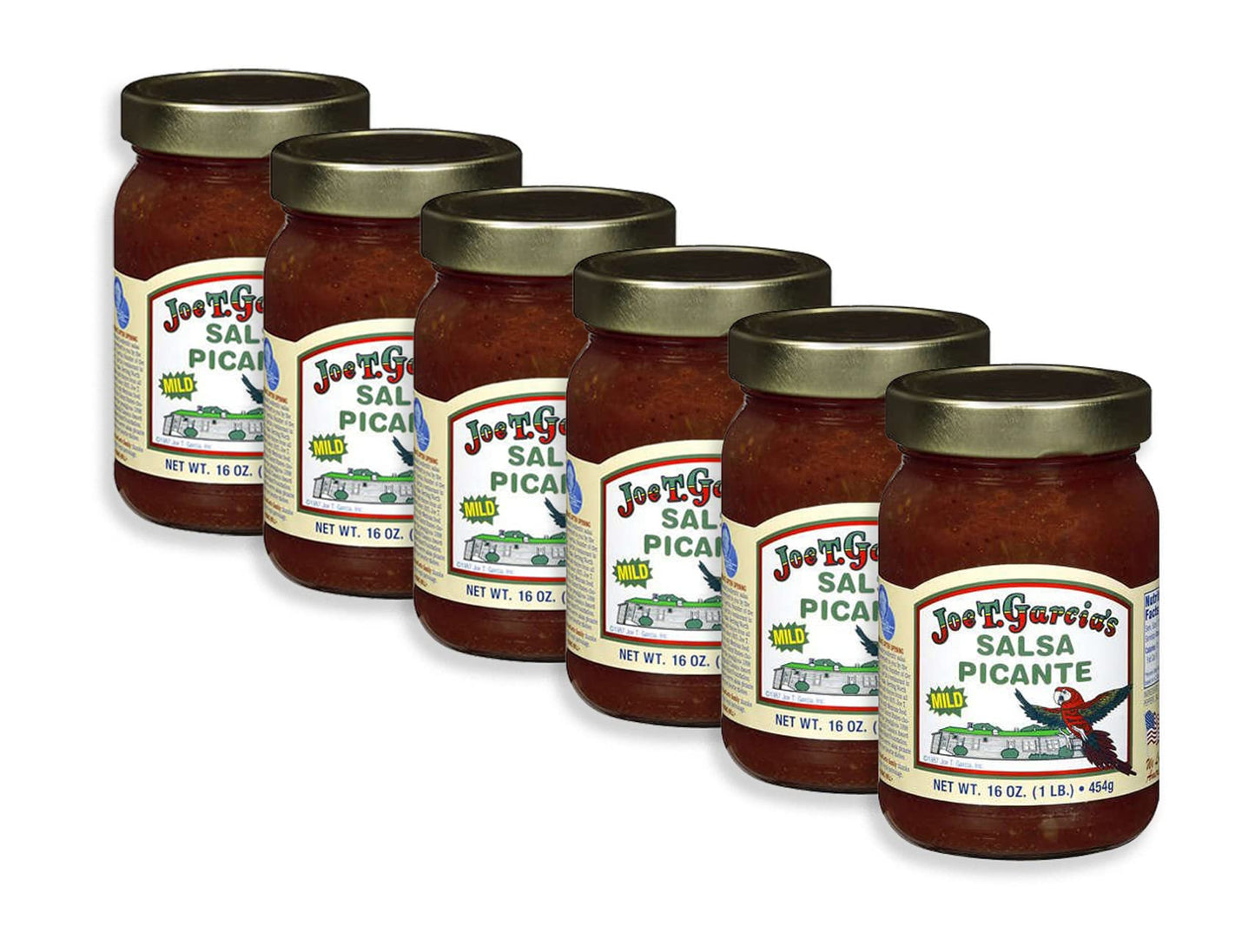 Joe T Garcia's Salsa Picante 16oz Glass Jar (Pack of 6) (Mild)