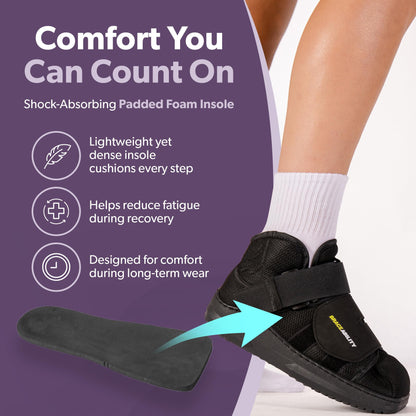 BraceAbility Closed Toe Medical Walking Shoe - Lightweight Broken Toe Cast Boot, Fracture Foot Brace for Metatarsal Stress Fracture, Post-op Bunion, Hammertoe Surgery Recovery - For Men or Women (XL)