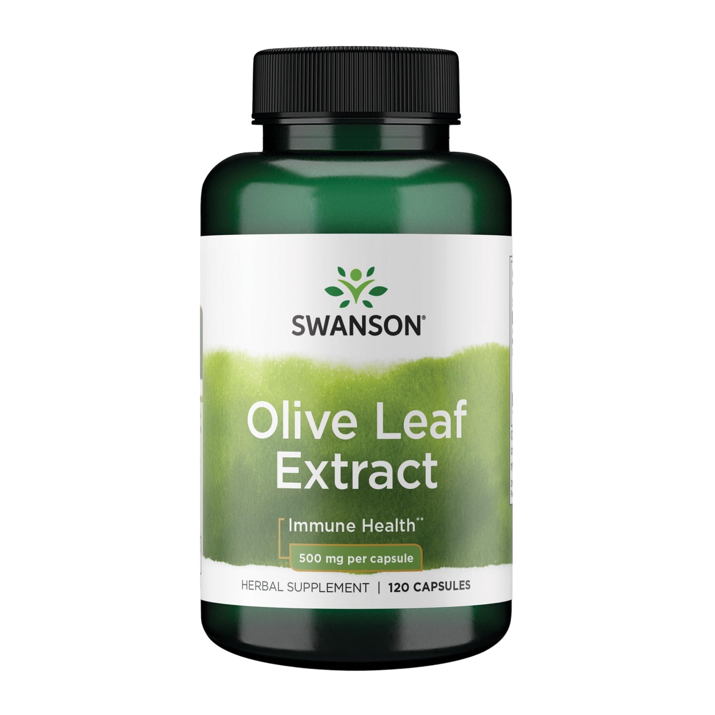 Swanson Olive Leaf Extract Capsules with 20% Oleuropein - Provides Immune Support, Promotes Cardiovascular System Health, and Supports Healthy Blood Pressure - (120 Capsules, 500mg Each)