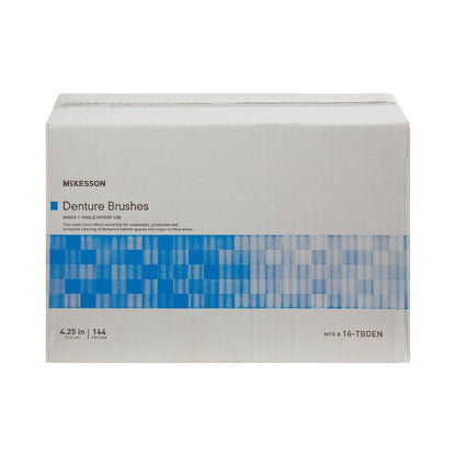 McKesson Denture Brushes 2-Sided Bristle, Green, 144 Count