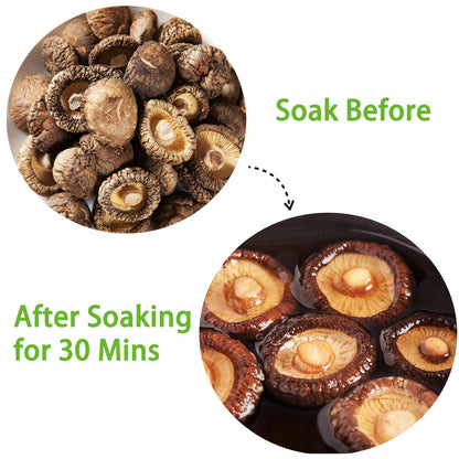 VIGOROUS MOUNTAINS Dried Shiitake Mushrooms for Cooking, 2-3CM Dehydrated Mushrooms, Dry Fresh Vegan No Fumigation Sulfur (4Oz)