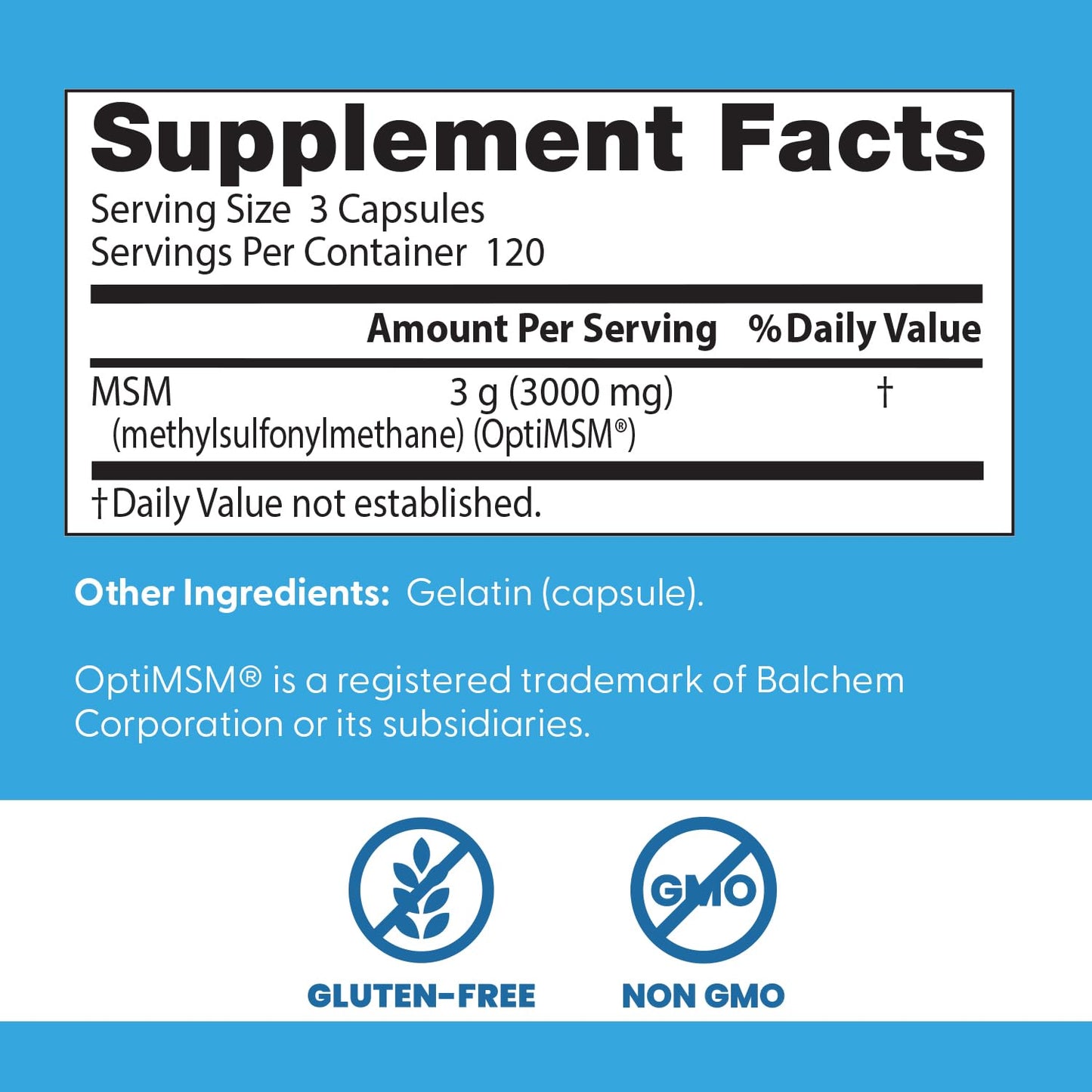 Doctor's Best MSM Supplement Capsules for Men & Women - Supports Hair, Skin, Nails, Joint Health & Mobility, 3000 mg Per Serving, Delivers Beneficial Sulfur w/ OptiMSM, Gluten Free, Non GMO - 360 Caps