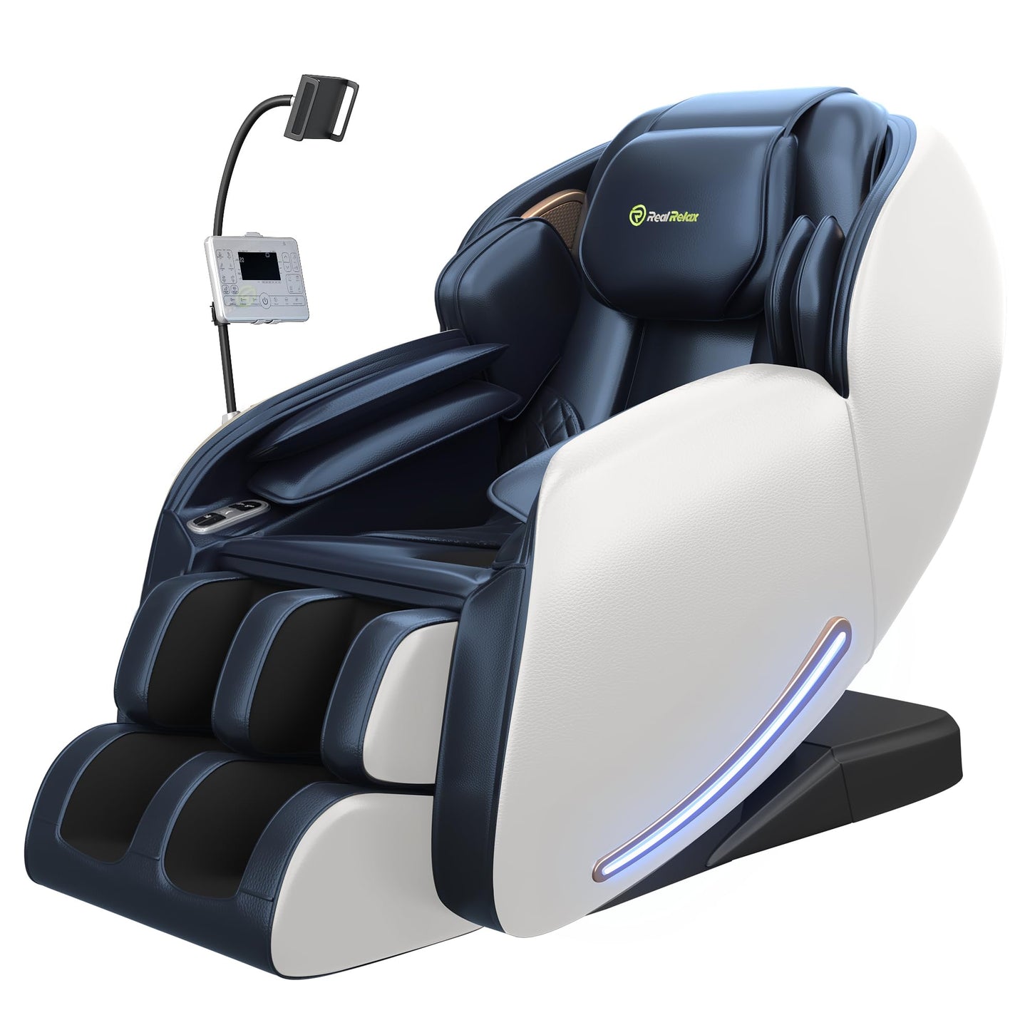 Real Relax 2026 Massage Chair Full Body, Zero Gravity SL-Track Massage Recliner with Added Phone Controller and Holder, Pause Button,Upgraded LCD Screen，APP Control and Child Lock, Favor-06, Blue