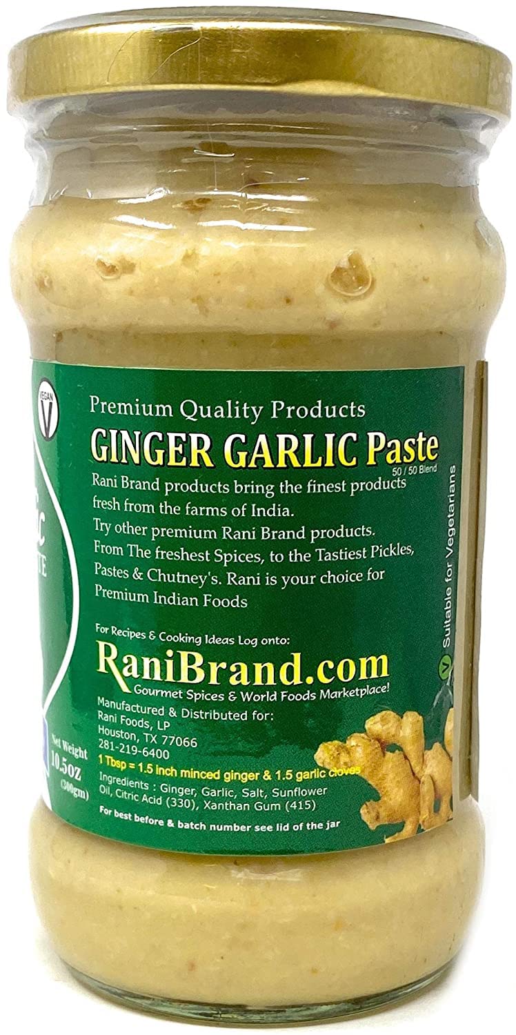 Rani Ginger Garlic Cooking Paste 10.5oz (300g) Glass Jar ~ Vegan | Gluten Free | NON-GMO | No Colors | Indian Origin
