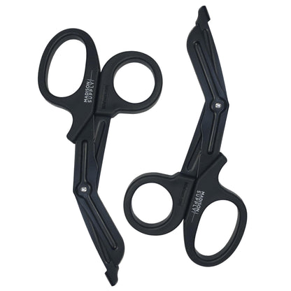 Madison Supply Medical Scissors, EMT and Trauma Shears - 7.5-Inch Bandage Scissors, Stainless Steel Medical Shears - Fluoride-Coated Blades for First Responders, Nurses, and Doctors (2 Pack, Black)
