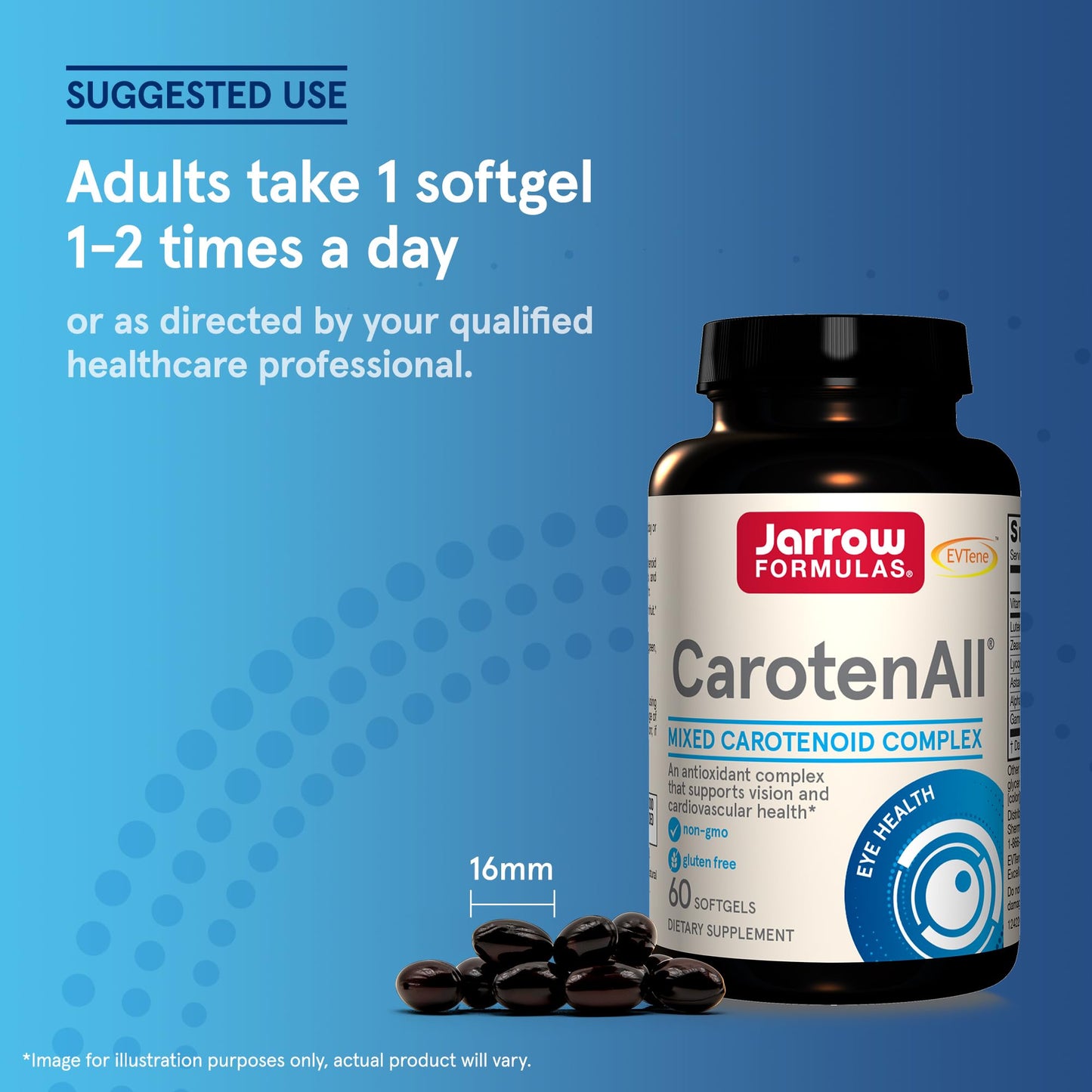 Jarrow Formulas® CarotenAll, Dietary Supplement, Antioxidant Support for Vision and Cardiovascular Health, 60 Softgels, Up to a 60 Day Supply