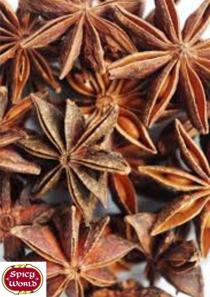 Star Anise Whole Pods 6 Oz Bag -Premium Quality, Vegan, All Natural, Dried, Great for Baking & Tea by Spicy World