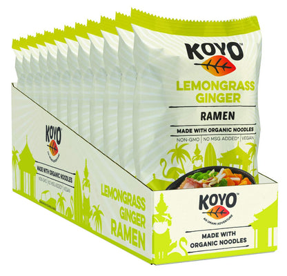 Koyo Ramen Soup, Lemongrass Ginger, Made with Organic Noodles, No MSG, No Preservatives, Vegan, 2.1 Ounces