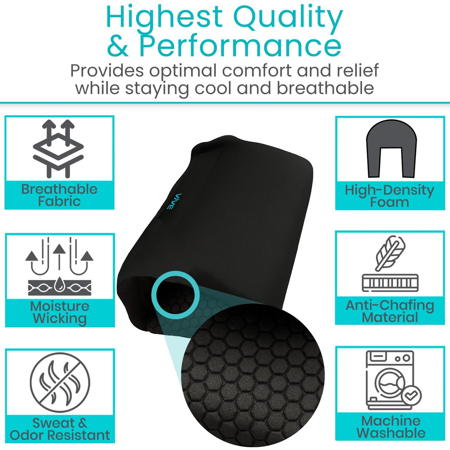Vive Premium Crutch Pads & Hand Grips - Comfortable, Breathable, Machine Washable Padding - Moisture Wicking & Odor Reducing Pillow Accessory Covers for Adult & Youth Walking Crutches