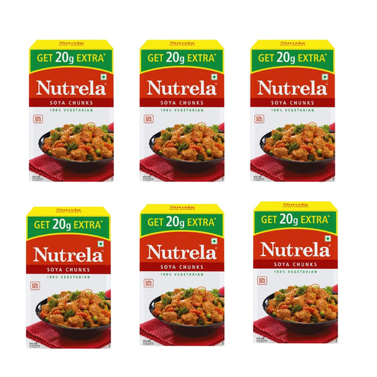 Nutrela High Protein Soya Chunks 200g (Pack of 6)