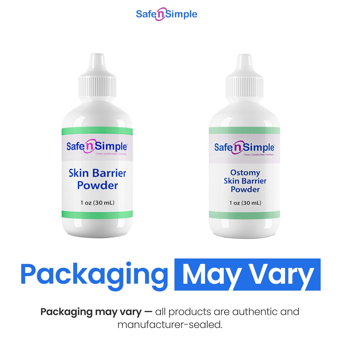 Safe n' Simple Stoma Skin Barrier Powder - 1 oz - Medicated Protective Skin Barrier Powder - Skin Barrier Protection Ostomy Powder Supplies - Stoma Adhesive Powder
