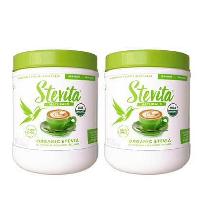 Stevita Organic Stevia - 16 oz, Pack of 2 - Stevia & Erythritol All-Natural Sweetener, No Calories - USDA Organic, Non-GMO, Vegan, Keto, Paleo, Gluten Free - 1816 Total Servings