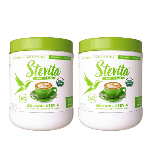Stevita Organic Stevia - 16 oz, Pack of 2 - Stevia & Erythritol All-Natural Sweetener, No Calories - USDA Organic, Non-GMO, Vegan, Keto, Paleo, Gluten Free - 1816 Total Servings