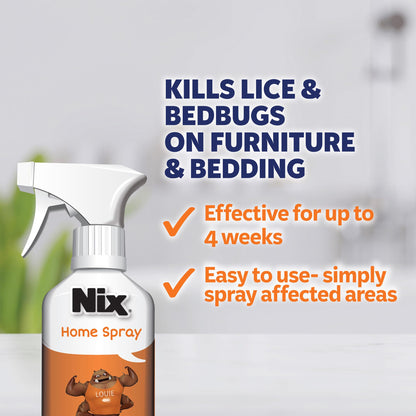Nix Lice Treatment Hair and Home Kit, Ultra Hair Solution (3.4 Fl Oz), Home Defense Bedbug and Lice Killing Spray (5 Fl Oz)