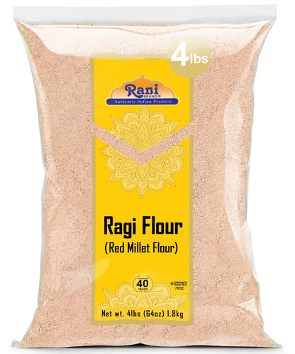 Rani Ragi (Finger Millet) Flour 64oz (4lbs) 1.81kg Bulk ~ All Natural | Vegan | Gluten Friendly | NON-GMO | Kosher | Indian Origin