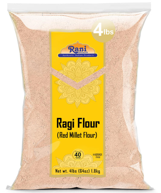 Rani Ragi (Finger Millet) Flour 64oz (4lbs) 1.81kg Bulk ~ All Natural | Vegan | Gluten Friendly | NON-GMO | Kosher | Indian Origin
